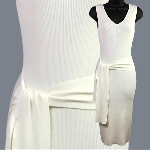 Say What? Dresses & Skirts - Soft White Sweater Knit Midi Dress